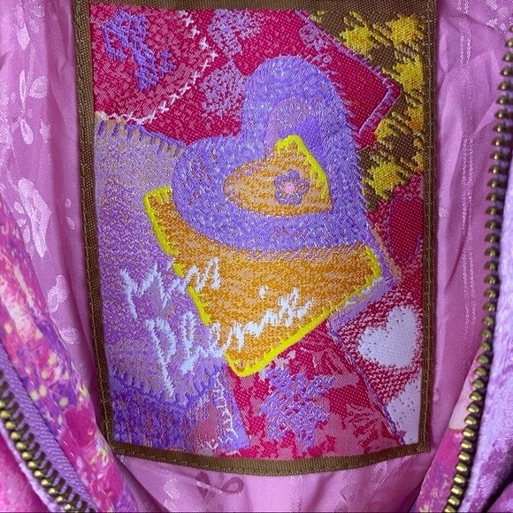 * Vintage Pink Jacket Miss Phenis Ski Full Zip with Gold Heart Retro 80s 90s - Picture 12 of 16